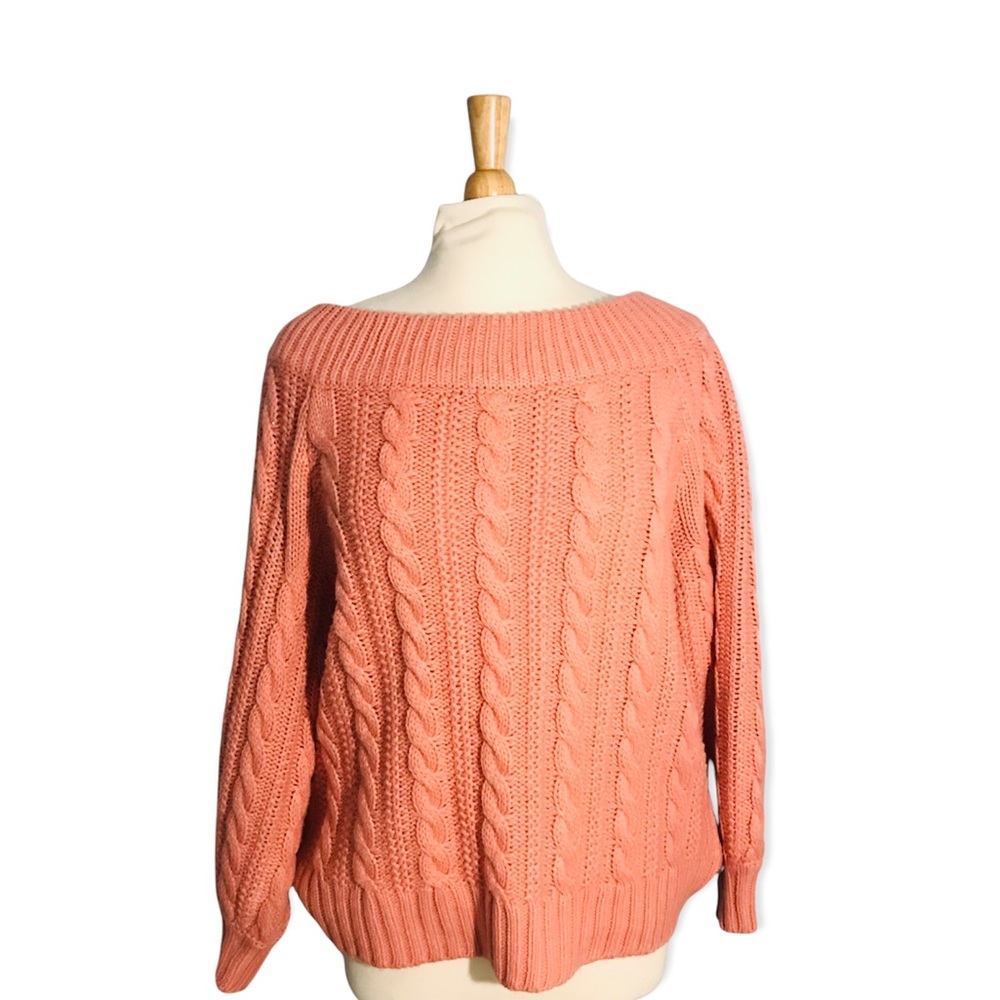 Ophelia Roe Boat neck cable knit sweater